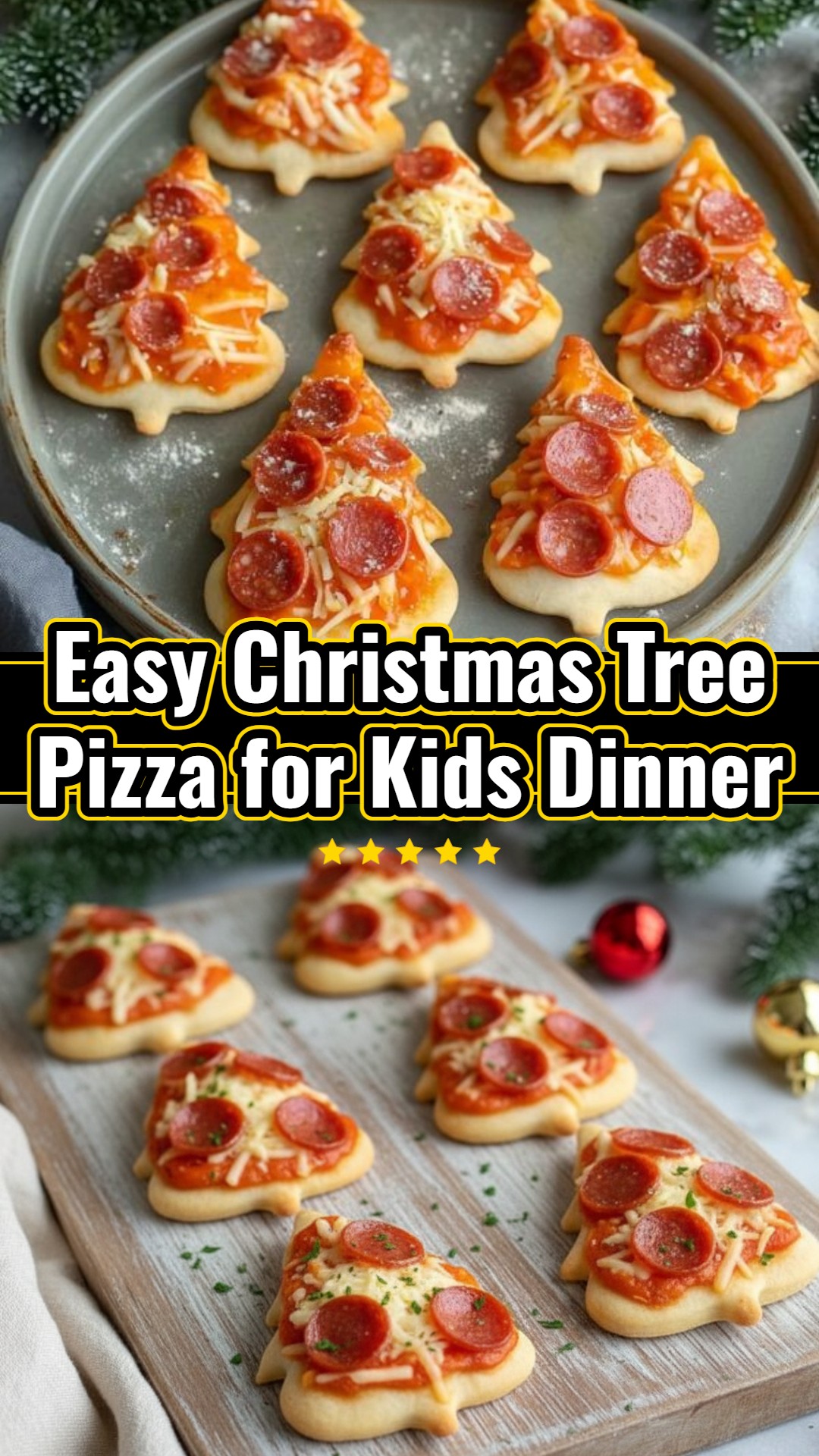 Festive Christmas Tree Pizza Fun Kids Dinner Party Appetizer
