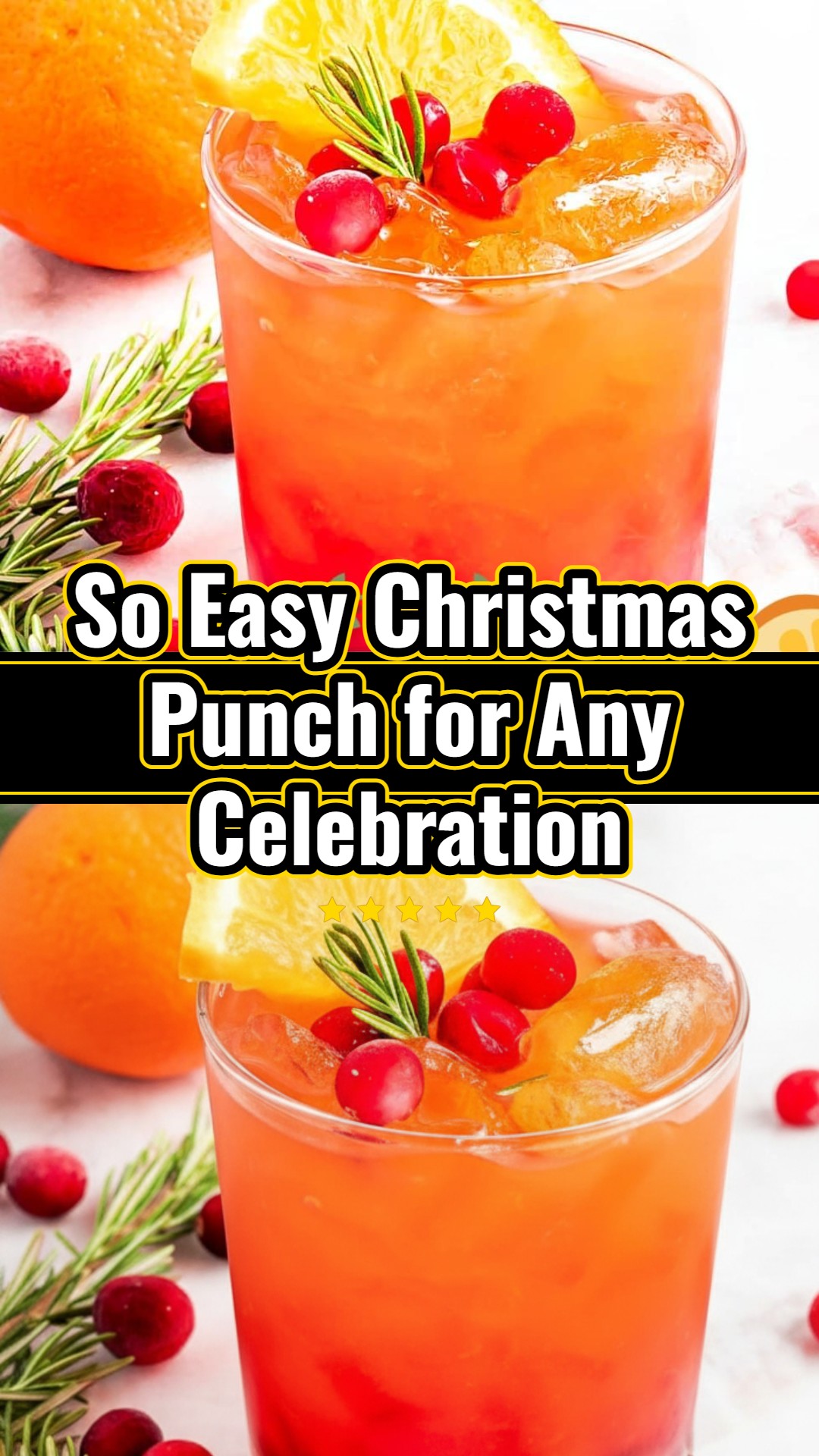 Cranberry Rosemary White Christmas Sangria Punch with Cinnamon
