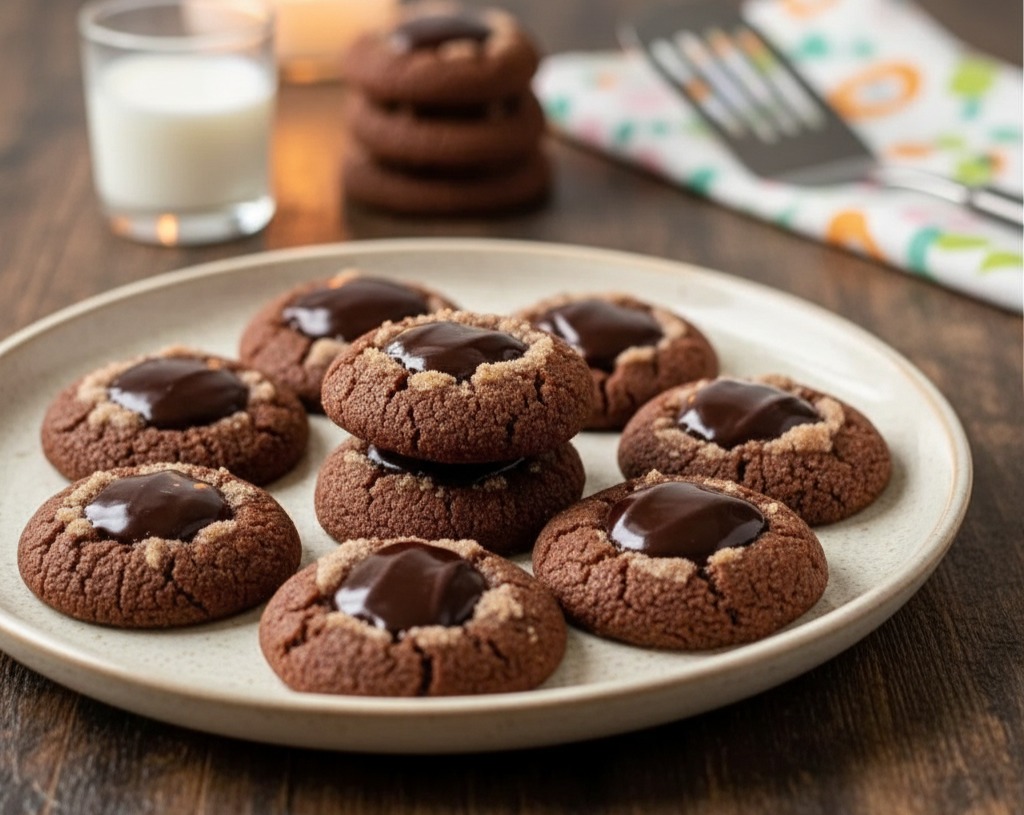 Decadent Chocolate Thumbprint Cookies for Christmas suggested serving