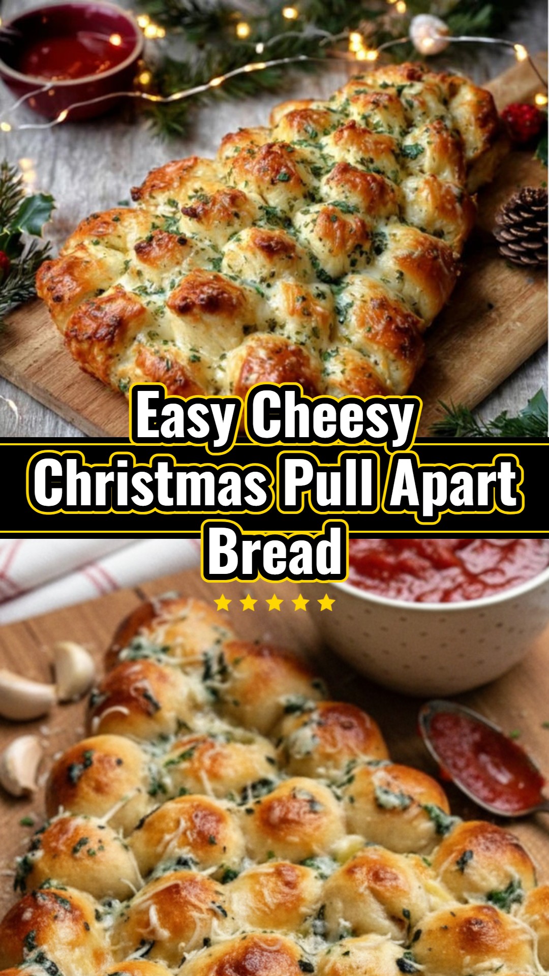 Easy Christmas Cheese Pull Apart Tree Bread Appetizer