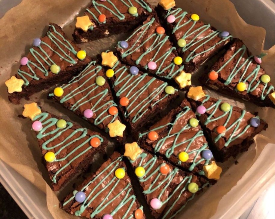 Easy Kid Christmas Present Brownies for Festive Gifts top view