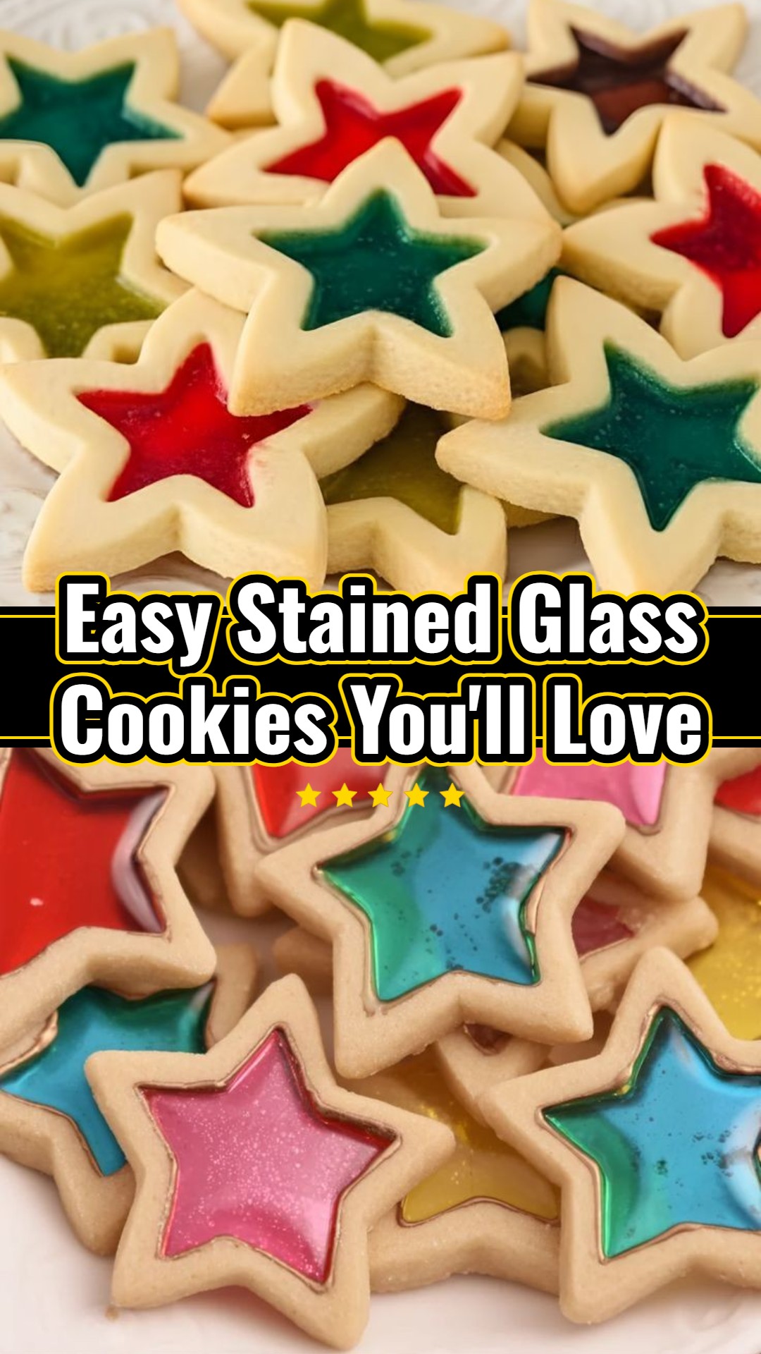 Easy Sweet Stained Glass Christmas Cookies Decorating Recipe