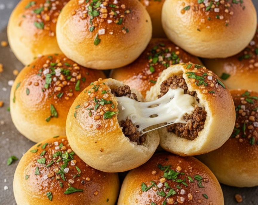 Garlic Parmesan Cheeseburger Bombs: Savory Burger Bites suggested serving