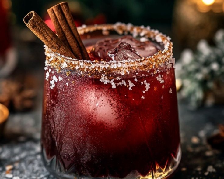Spiced Christmas Margarita Festive Holiday Cocktail for Your Gatherings top view