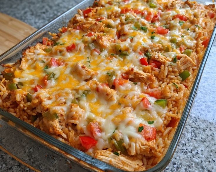 Best Easy Savory Chicken Fajita Casserole Quick Dinner Recipe top view