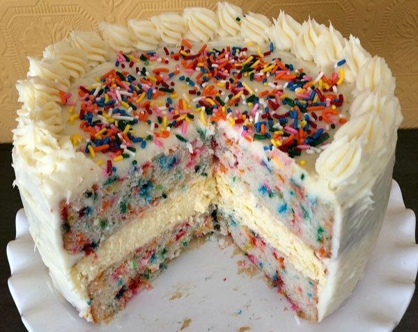 Best Funfetti Cake Ever Four Layer 8 Inch Birthday Cake Ideas top view