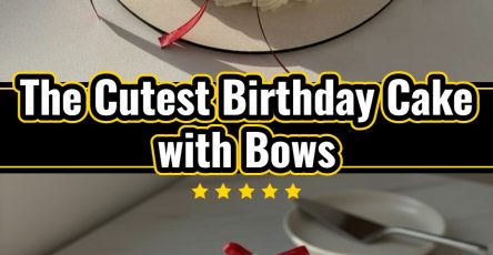 Elegant Vintage Red Bow Birthday Cake Bento Aesthetic