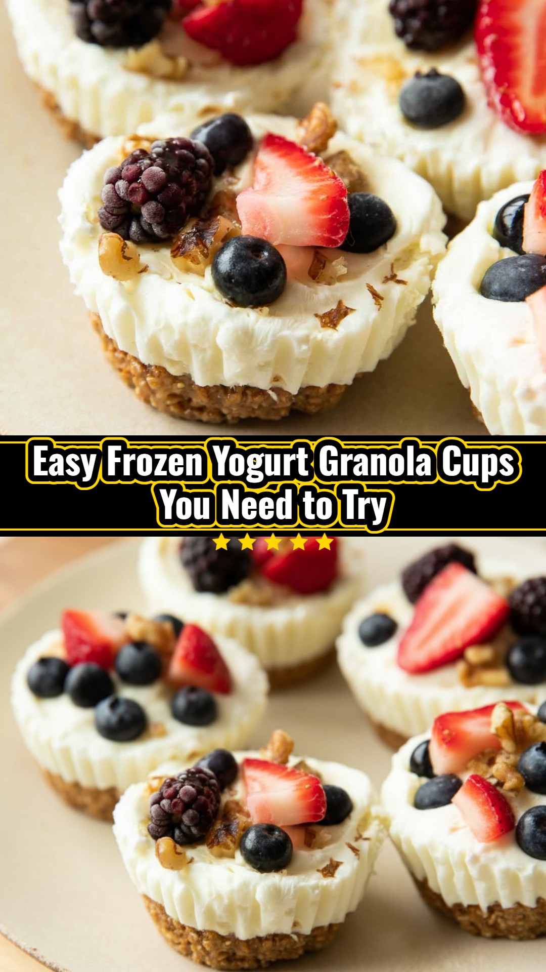 Frozen Yogurt Granola Cups Healthy Quick Easy No Bake Snacks