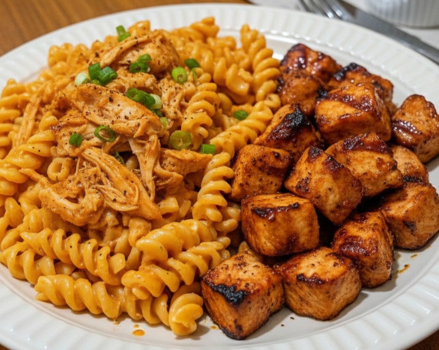 BBQ Chicken Mac and Cheese: Easy Crowd Pleaser Family Dinner suggested serving
