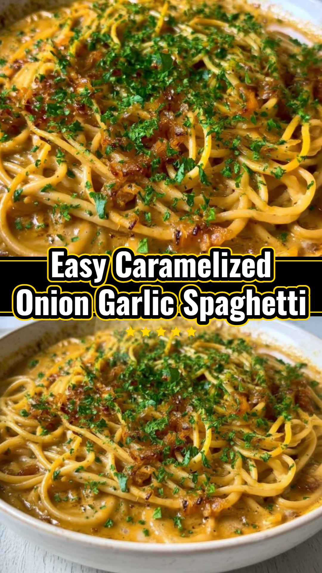 Easy Yummy Caramelized Onion Garlic Spaghetti Simple Dinner