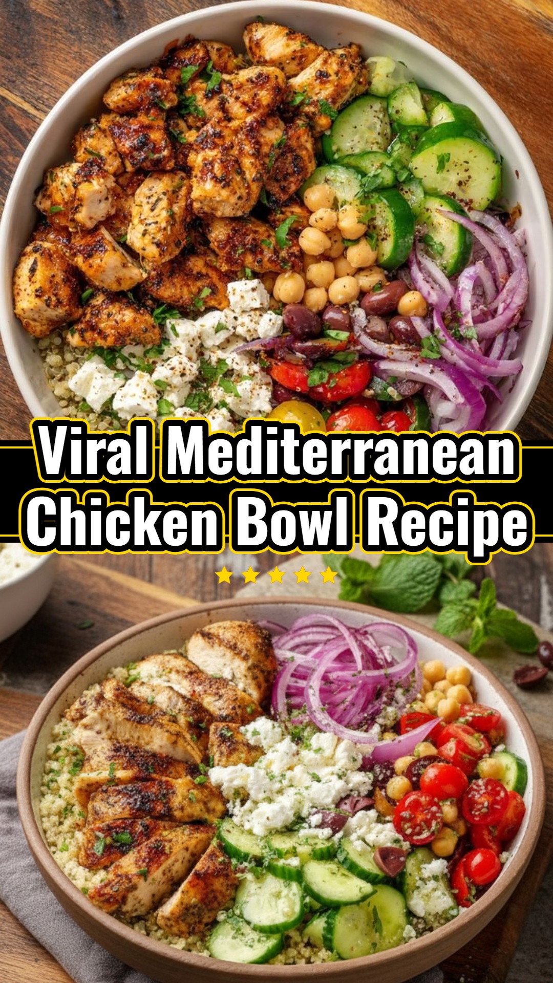 Healthy Mediterranean Chicken Bowl Simple Summer Protein Dinner