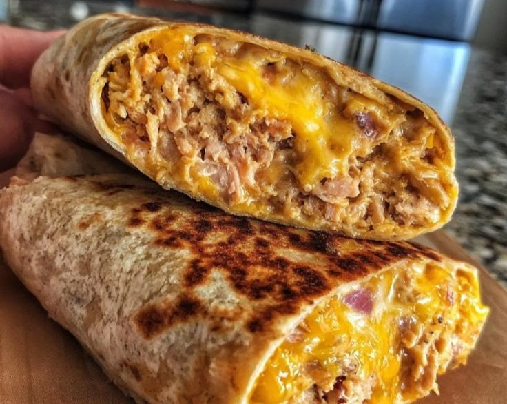 Healthy Tuna Melt Wrap: Easy Lunch for Work and School top view