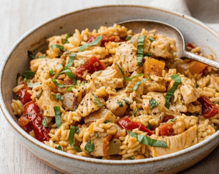 Marry Me Chicken Orzo Easy Quick Cozy Family Winter Dinner suggested serving