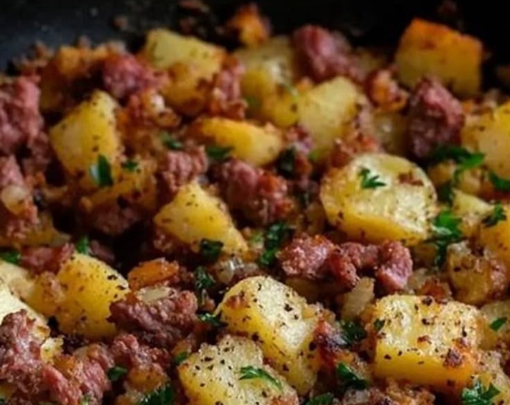 Classic Corned Beef Brisket Crockpot Cooking Recipe top view