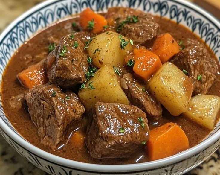 Old Fashioned Best Beef Stew Recipe top view