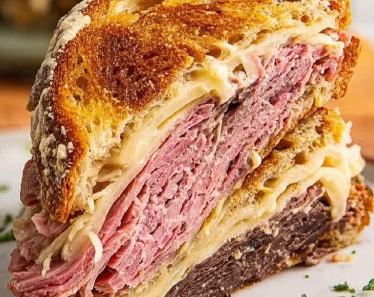 Reuben-ish Sandwich Recipe Easy Homemade Russian Dressing suggested serving