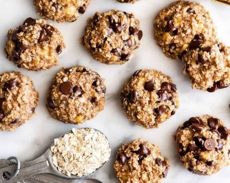 Healthy Banana Oatmeal Cookies Baking Ideas Healthy Snacks top view